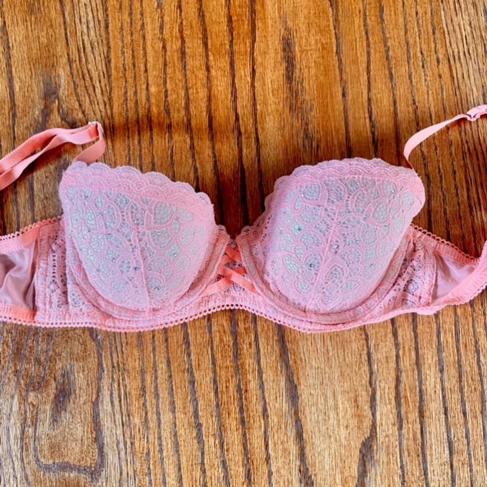 Pink Rhinestone Victoria Secret Bra